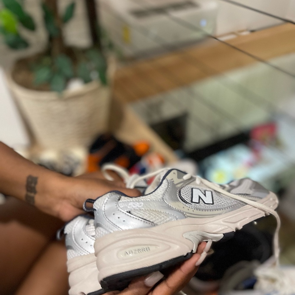 New Balance 530 Kids Silver and White